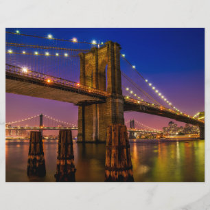 Brooklyn Bridge Landschaftlich Night View Scrapboo