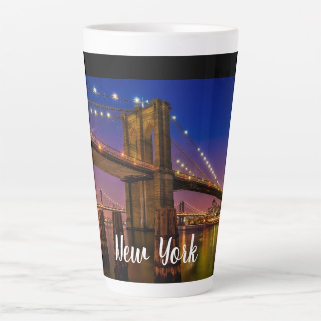 Brooklyn Bridge Landschaftliche Night View Milchtasse (Vorderseite)