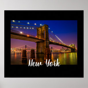 Brooklyn Bridge Landschaftliche Night View Poster