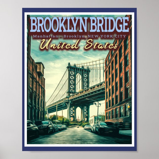 BROOKLYN BRIDGE - MANHATTAN - BROOKLYN - NEW YORK POSTER (Vorne)
