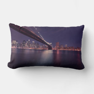 Brooklyn Bridge, Manhattan Lights, New York City Lendenkissen