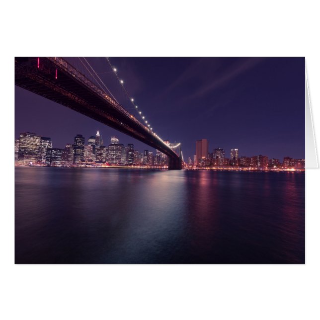 Brooklyn Bridge, Manhattan Skyline, City Lights (Vorderseite (Horizontal))
