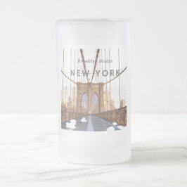 Brooklyn Bridge Mattiert Glass Beer Tasse