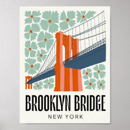 Brooklyn Bridge New York abstrakte Reise Poster