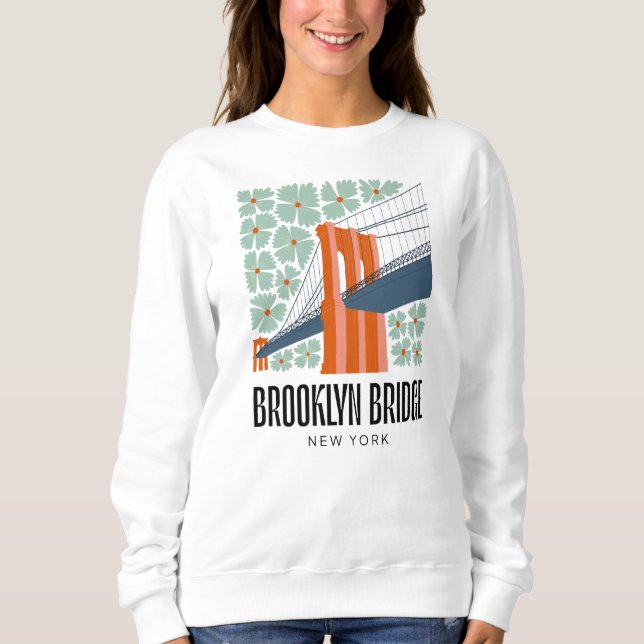 Brooklyn Bridge New York abstrakte Reise Sweatshirt (Vorderseite)
