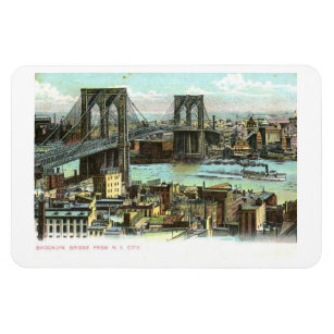 Brooklyn Bridge, New York City 1910 Vintag Postca Magnet
