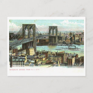 Brooklyn Bridge, New York City 1910 Vintage Postkarte