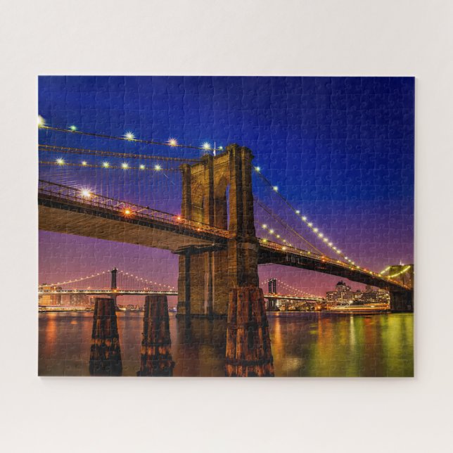 Brooklyn Bridge, New York City at Night Puzzle (Horizontal)