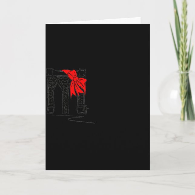 Brooklyn Bridge New York City Nyc Christmas T Shir Karte (Vorderseite)