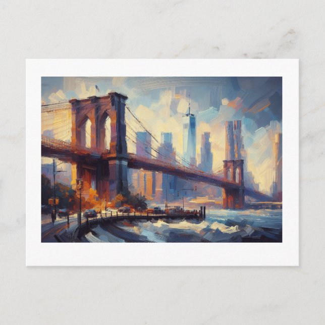 Brooklyn Bridge New York City, Postkarte (Vorderseite)