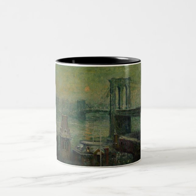 Brooklyn Bridge (New York City Sehenswürdigkeit) ( Zweifarbige Tasse (Mittel)