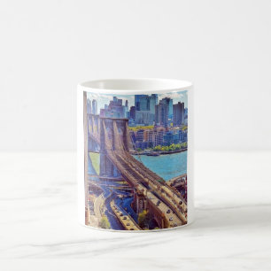 Brooklyn Bridge New York City Skyline Wandkunst Kaffeetasse