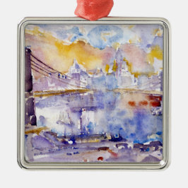 Brooklyn Bridge (New York City) (von John Marin) Ornament Aus Metall