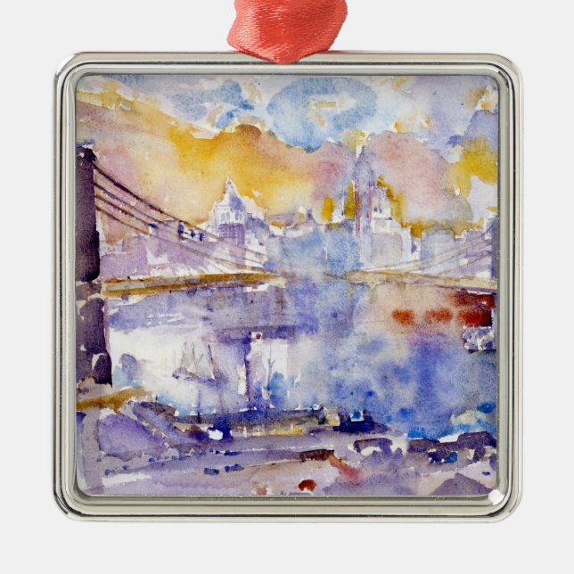 Brooklyn Bridge (New York City) (von John Marin) Ornament Aus Metall (Vorne)