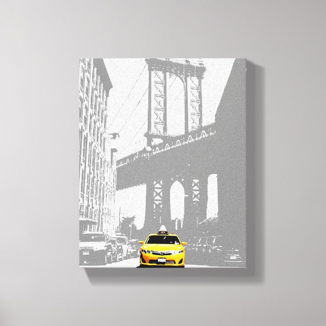 Brooklyn Bridge New York City Yellow Taxi Nyc Leinwanddruck (Vorderseite)