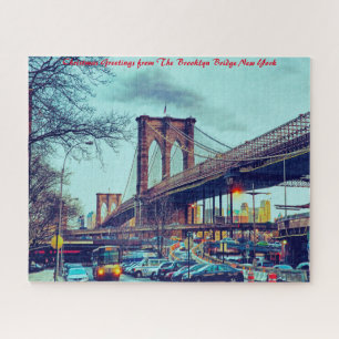 Brooklyn Bridge New York.Frohe Weihnachten Puzzle