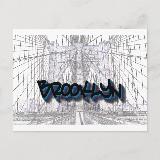 Brooklyn Bridge, New York Graffiti, Street Art Postkarte (Vorderseite)