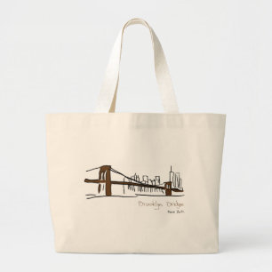Brooklyn Bridge New York Illustration am Zug Jumbo Stoffbeutel