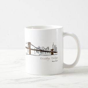 Brooklyn Bridge New York Illustration am Zug Kaffeetasse