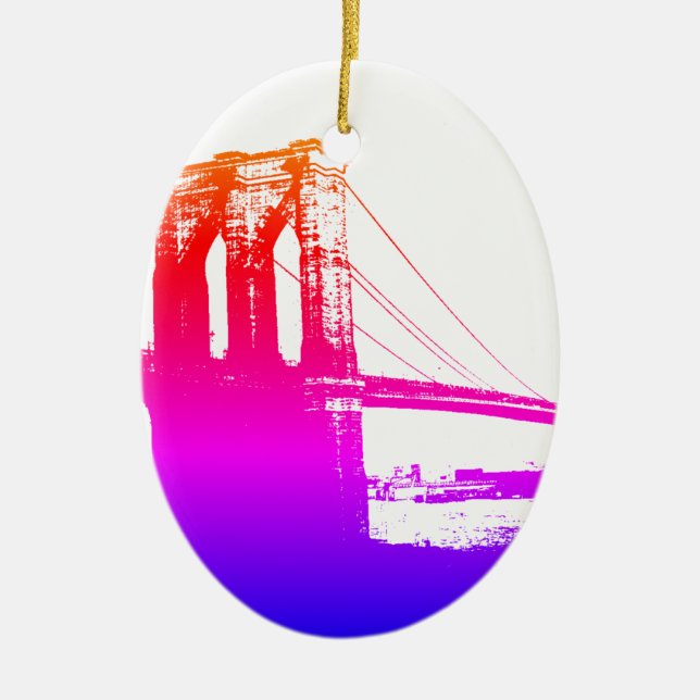 Brooklyn Bridge New York Keramik Ornament (Vorne)