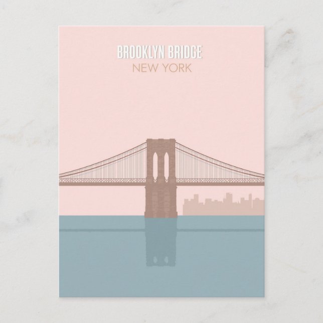 Brooklyn Bridge New York Minimalist Art Postkarte (Vorderseite)