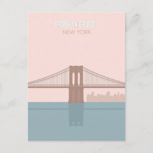 Brooklyn Bridge New York Minimalistische Kunst Postkarte
