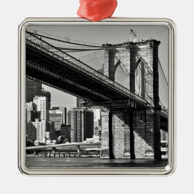 Brooklyn Bridge New York Ornament Aus Metall (Vorne)