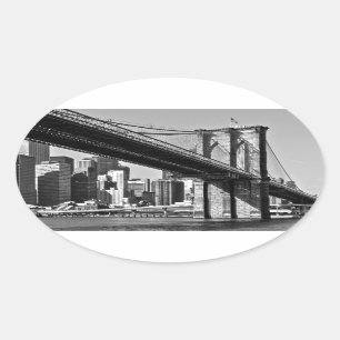Brooklyn Bridge New York Ovaler Aufkleber