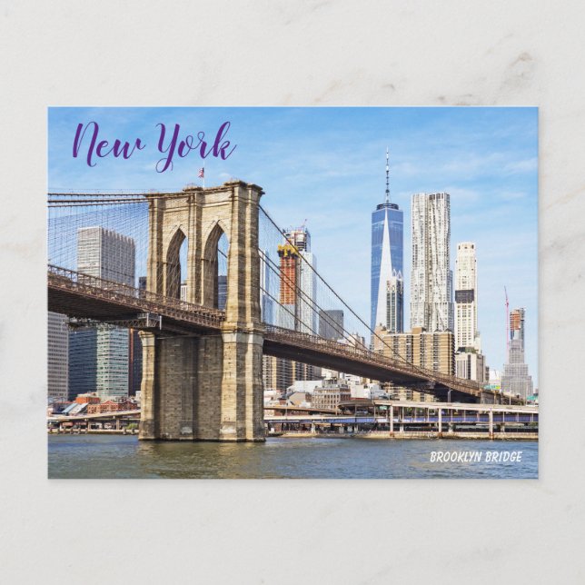 Brooklyn Bridge New York Reise Postkarte (Vorderseite)