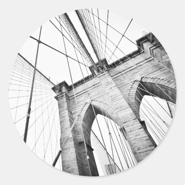 Brooklyn Bridge, New York Runder Aufkleber (Vorderseite)