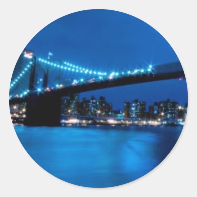 Brooklyn Bridge, New York Runder Aufkleber (Vorderseite)