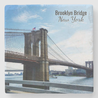 Brooklyn Bridge New York Souvenir Stone Coaster Steinuntersetzer