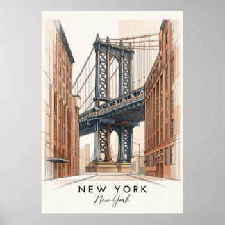 Brooklyn Bridge New York | Stadtplakat Poster