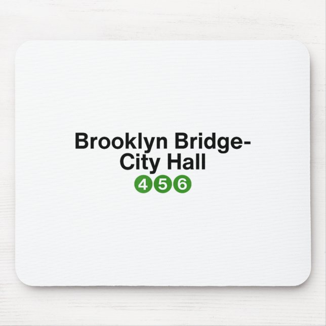 Brooklyn Bridge New York Subway Station Signs, Nyc Mousepad (Vorne)