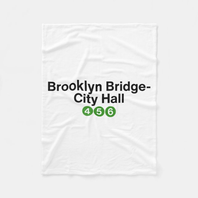 Brooklyn Bridge New York Subway-Stationsschilder,  Fleecedecke (Vorderseite)