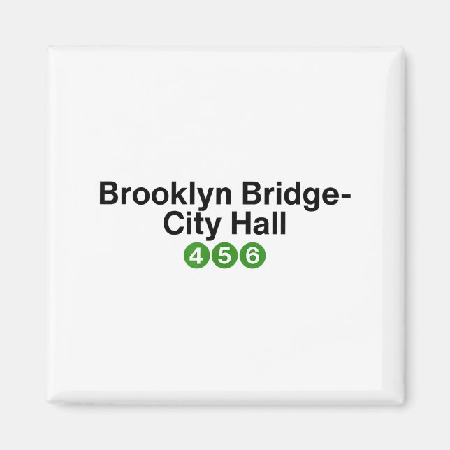 Brooklyn Bridge New York Subway-Stationsschilder,  Magnet (Vorne)