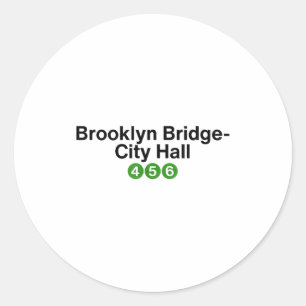 Brooklyn Bridge New York Subway-Stationsschilder,  Runder Aufkleber