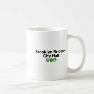 Brooklyn Bridge New York U-Bahn-Stationsschilder, Kaffeetasse