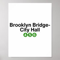 Brooklyn Bridge New York U-Bahn-Stationsschilder,