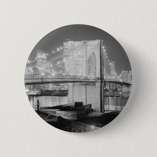 Brooklyn Bridge New York USA Button (Vorderseite)