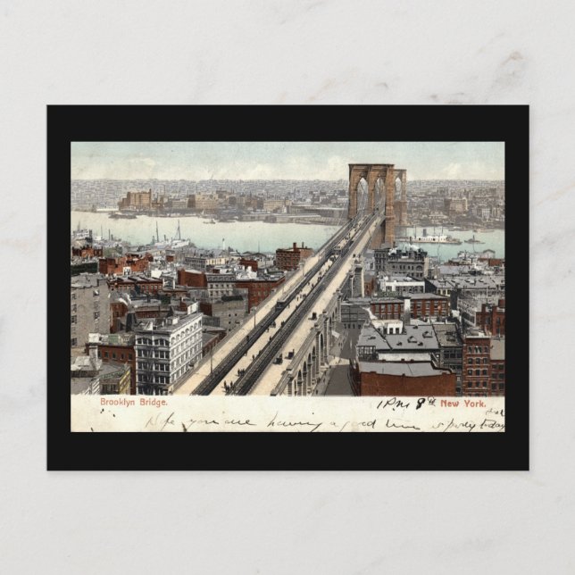 Brooklyn Bridge NY 1907 Vintag Postkarte (Vorderseite)