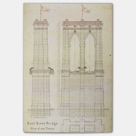 Brooklyn Bridge NYC-Architektur - Entwurf Vintag Post-it Klebezettel