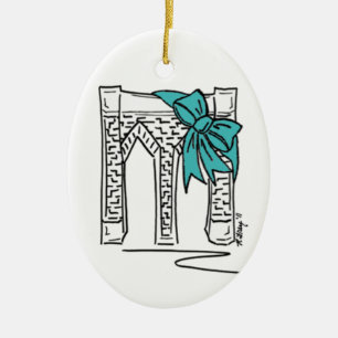 Brooklyn Bridge NYC Christmas Hanukkah Holiday Keramikornament
