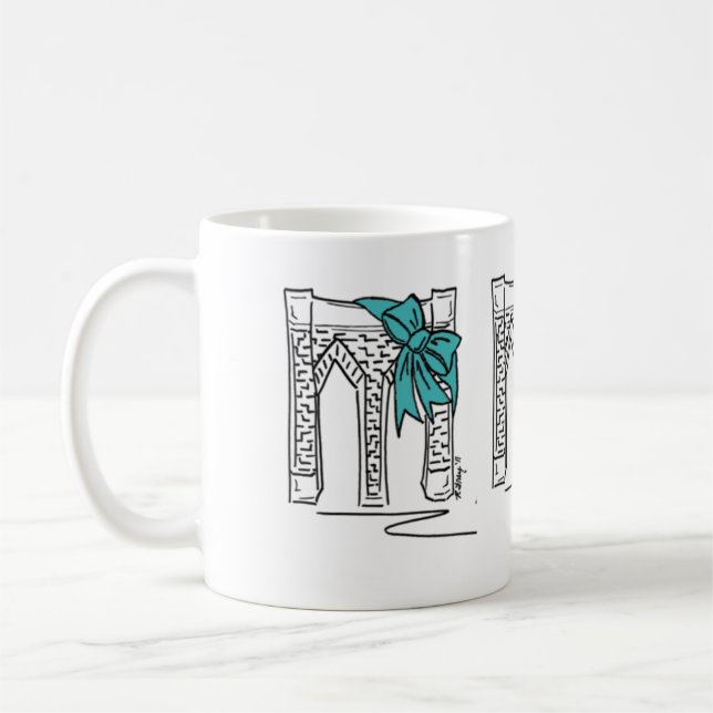 Brooklyn Bridge NYC Christmas Hanukkah Holiday Tasse (Links)