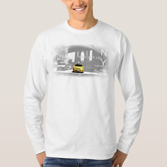 Brooklyn Bridge Nyc New York City Yellow Taxi T-Shirt (Vorderseite)
