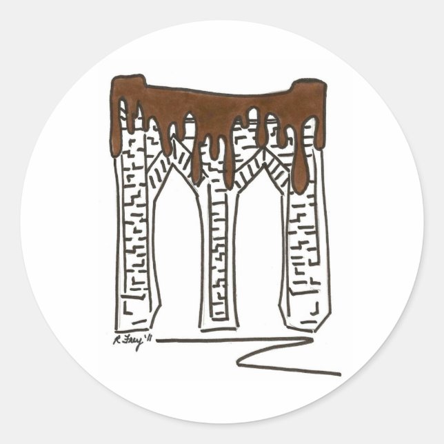 Brooklyn Bridge NYC New York Valentine Chocolate Runder Aufkleber (Vorderseite)