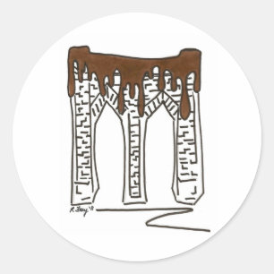 Brooklyn Bridge NYC New York Valentine Chocolate Runder Aufkleber