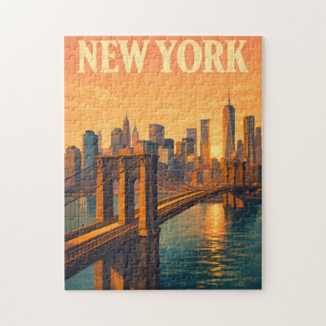 Brooklyn Bridge NYC Reise New York Puzzle (Vertikal)