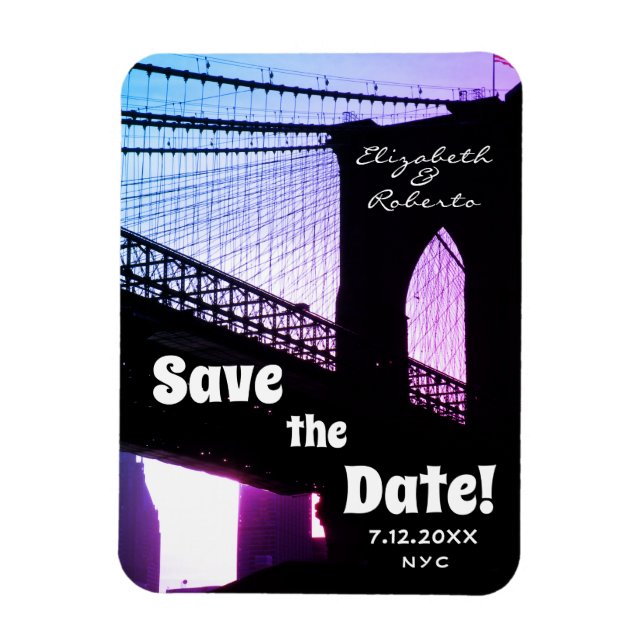 Brooklyn Bridge NYC Save the Date Magnet (Vertikal)