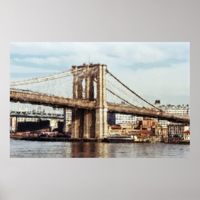 BROOKLYN BRIDGE OSTTOWER - NEW YORK POSTER (Vorne)